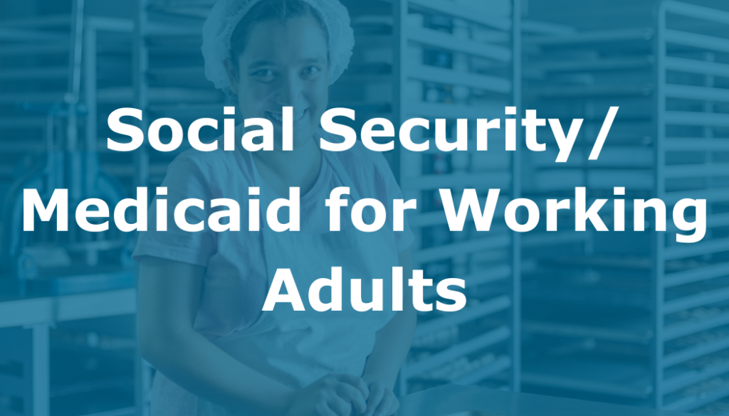 Button to View Social Security/ Medicaid for Working Adults Resources