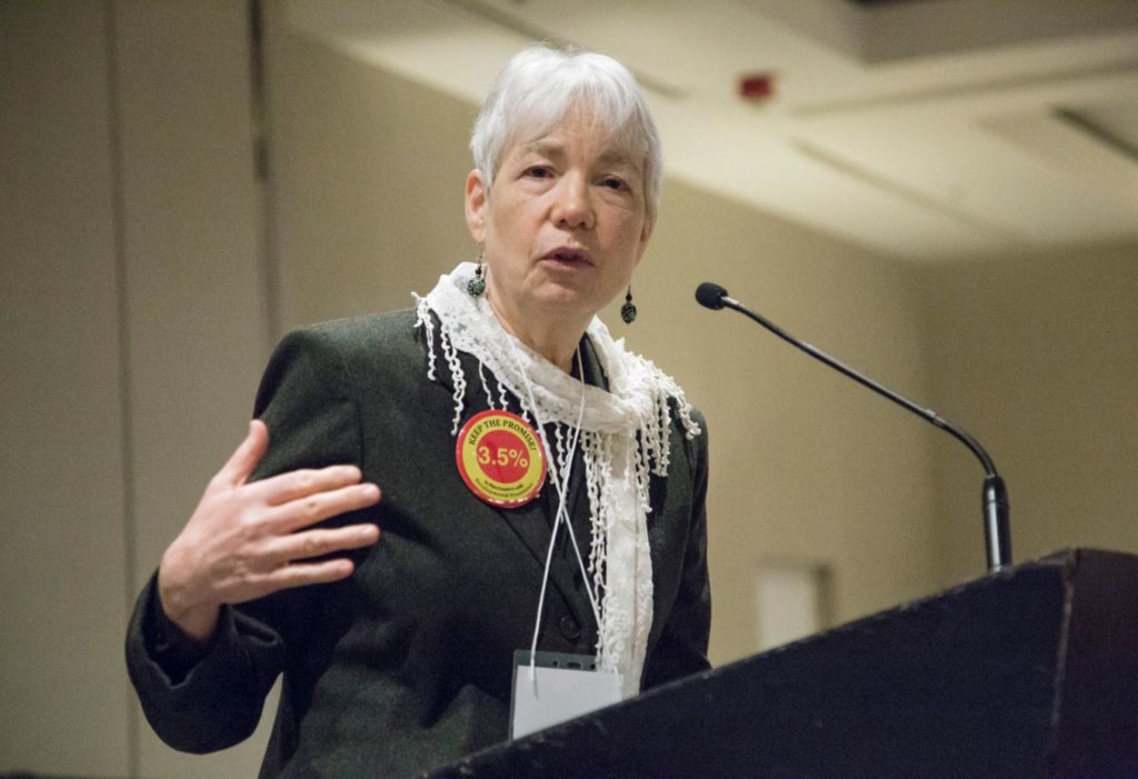 Nancy Pineles gives the final call to action at DD Day