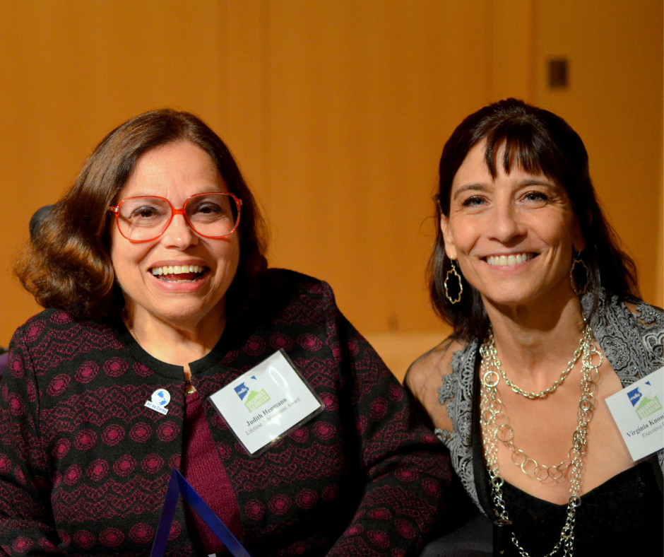 Judith Heumann at DRM’s 2015 Breaking Barriers Gala with former Executive Director Virginia Knowlton Marcus.