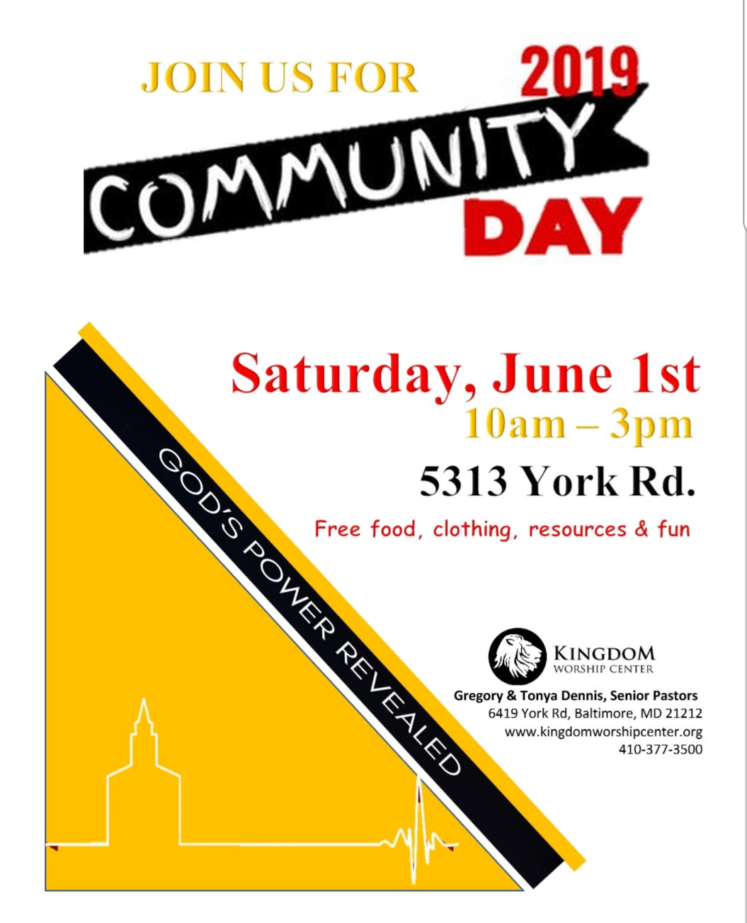 KWC Annual Community Day June 1, 2019 10 am to 3 pm. 5313 York Road Baltimore, MD 21212