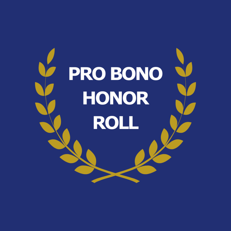 Graphic says pro bono honor roll