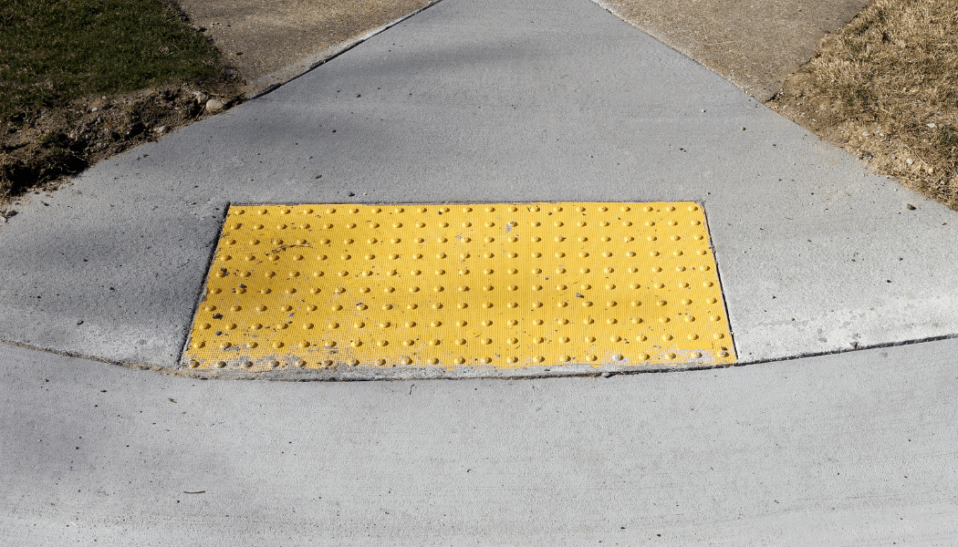 Photo of an accessible curb ramp